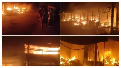 Massive Fire Accident at Lalithambika Shopping Complex in Srisailam