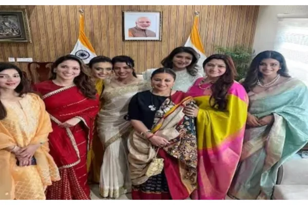 actresses visiting new parliament bhavan.